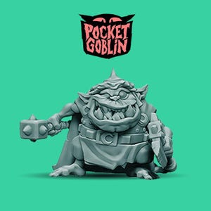 Pocket Goblin - Goblin Boss - For DnD, Roleplay, Miniatures for painting, Fantasy Scale Models