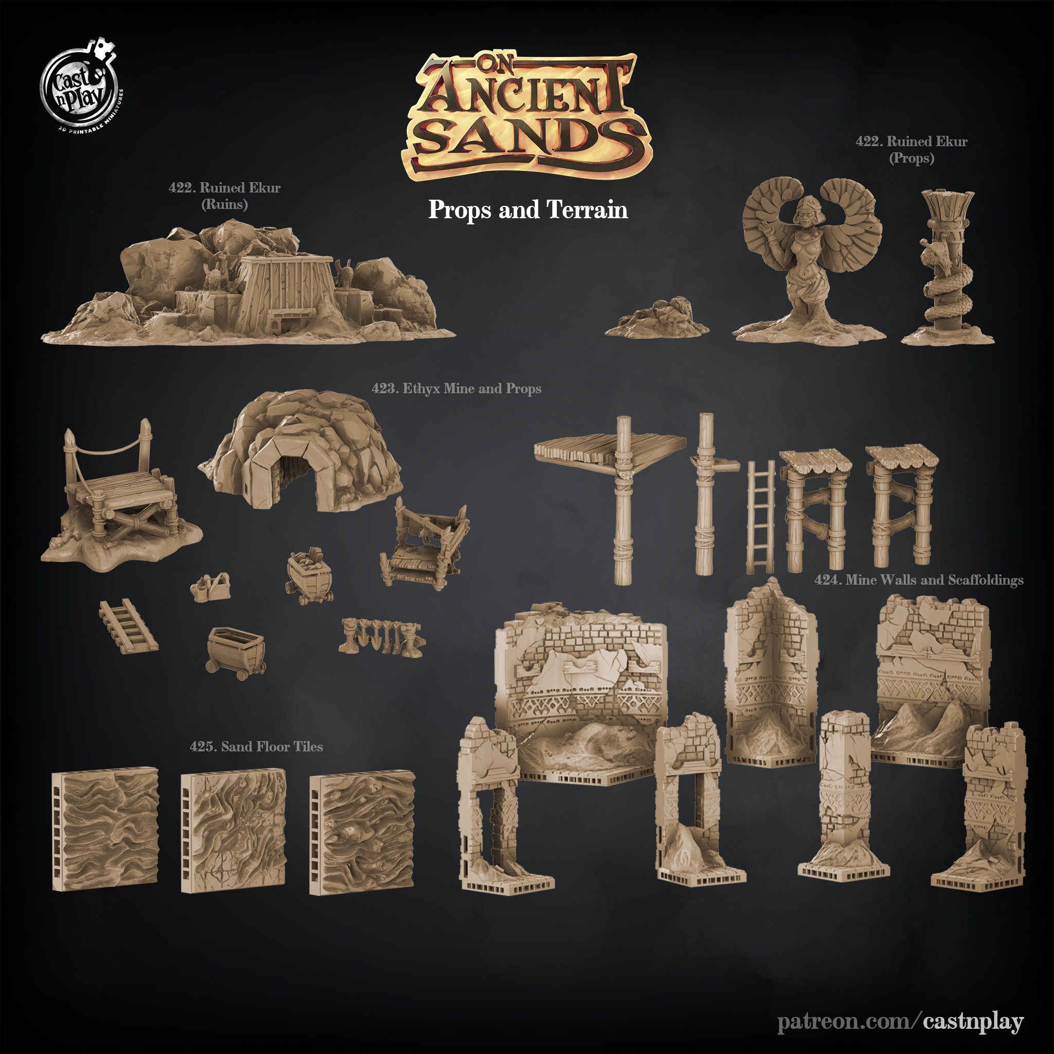 Cast N Play - On Ancient Sands - Props & Terrain for DnD, TableTop, Roleplaying 32mm Scale