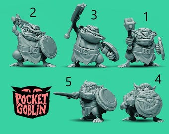 Pocket Goblin - Hand Weapons - For DnD, Roleplay, Miniatures for painting, Fantasy Scale Models