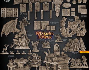Cast N Play - Wizards Tower for DnD, TableTop, Roleplaying 32mm Scale