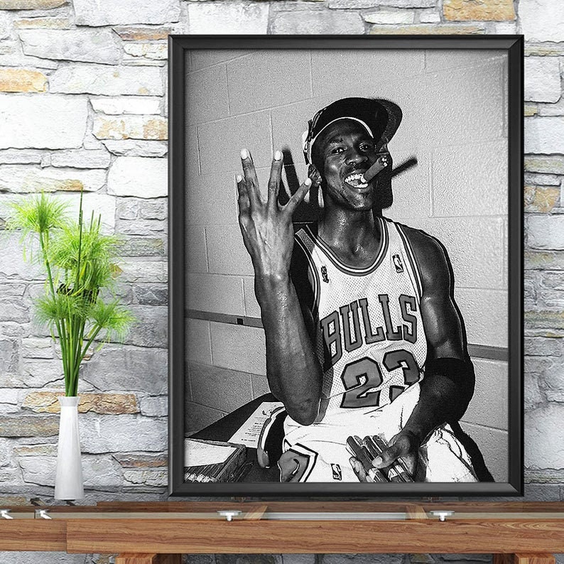 Michael Jordan Poster Michael Jordan Black and White vintage Etsy
