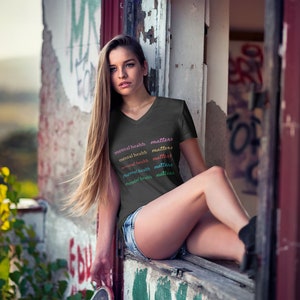 Women’s recycled v-neck t-shirt | Mental Health Matters Shirt | Mental Health Awareness T-Shirt | Psychologist Shirt | Women Mental Health