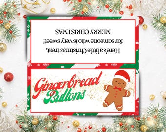 Gingerbread Button Bag Topper | Christmas Treats | Holiday Bag Topper | Instant Download | Printable