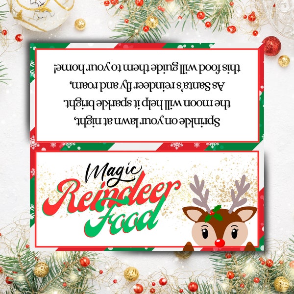 Magic Reindeer Food Bag Topper | Christmas Treats | Holiday Bag Topper | Instant Download | Printable