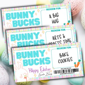 Easter Bunny Bucks | Bunny Coupons | Easter Basket Items | Instant Download | Printable