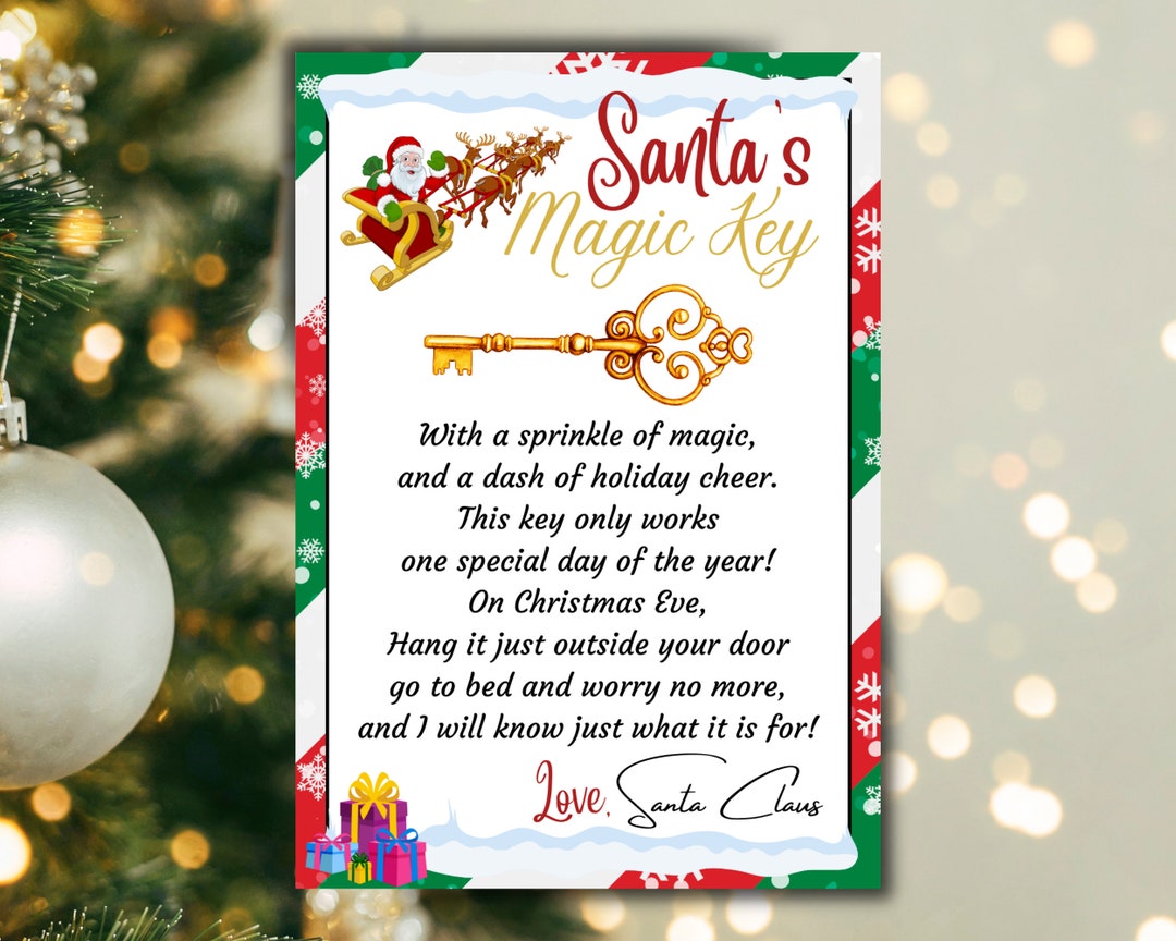 11cm Santas Magic Key with Poem Novelty Christmas Gift