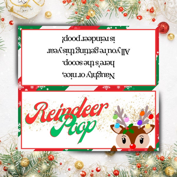 Reindeer Poop Bag Topper | Christmas Treats | Holiday Bag Topper | Instant Download | Printable