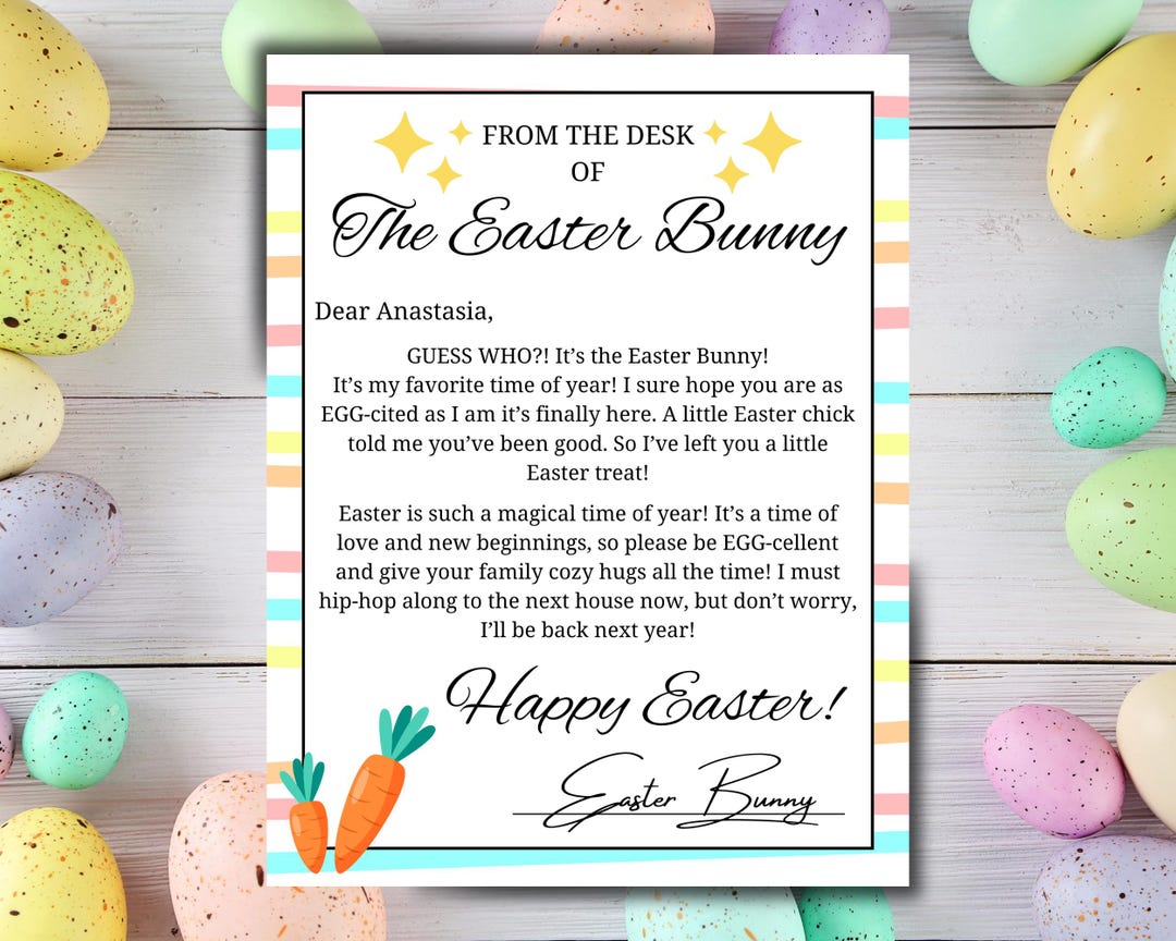 Official Easter Bunny Letter | Desk of the Easter Bunny | Easter Basket ...