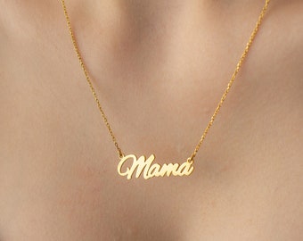 Mama Necklace, New Mom Gift, Mom Name Pendant, Mommy Baby Jewelry, Mothers Day Necklace, Mother Day, Newborn Mom Gift, Valentine's Day