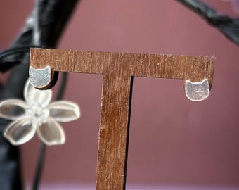 Silver Cat Studs - Earrings for Animal Lovers