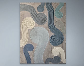 Large abstract textured wall art | handmade original painting on canvas | 3d wall art | wabi sabi plaster art | modern minimalist home decor