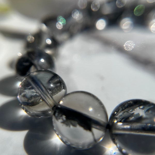 High Quality Herkimer Diamond Bracelet, 8.5mm, 9mm or 10mm for Attunement, Accessing Spirit Guides, Healing