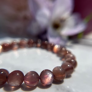 Ultra High Quality Very Rare Strong Flash Pink Lepidolite Bracelet 9mm, 8.5mm, 8mm or 7mm beads