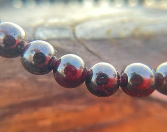 Deepest Red Garnet Bracelet 6.5mm or 7mm for Love, Sensuality, Energy and Courage