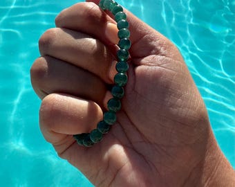 High Quality, Blue Tourmaline Indicolite Bracelet, 6mm beads