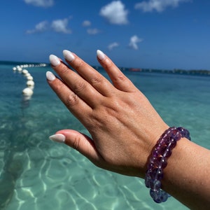 High quality Lavender Amethyst Bracelet 11.5mm, 7.5mm or 7mm for Sleep, Dependency, Stress, Wellness