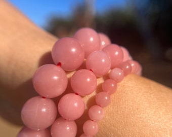New Find - High Quality Gorgeous Guava Quartz Bracelet, various sizes for love, balance and accessing spirit guides