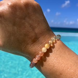 Ultra High Quality Collectors Grade Rainbow Rabbit Bunny Hair Quartz Bracelet, 7mm or 7.5mm for Stress, Energy, Wealth and Healing