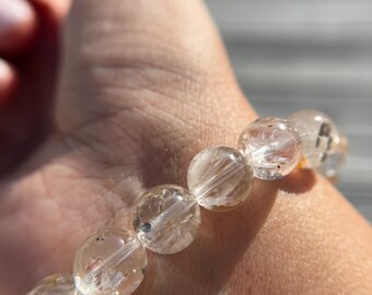 High Quality Rare Pyrite in Quartz Bracelet, 8mm or 8.5mm