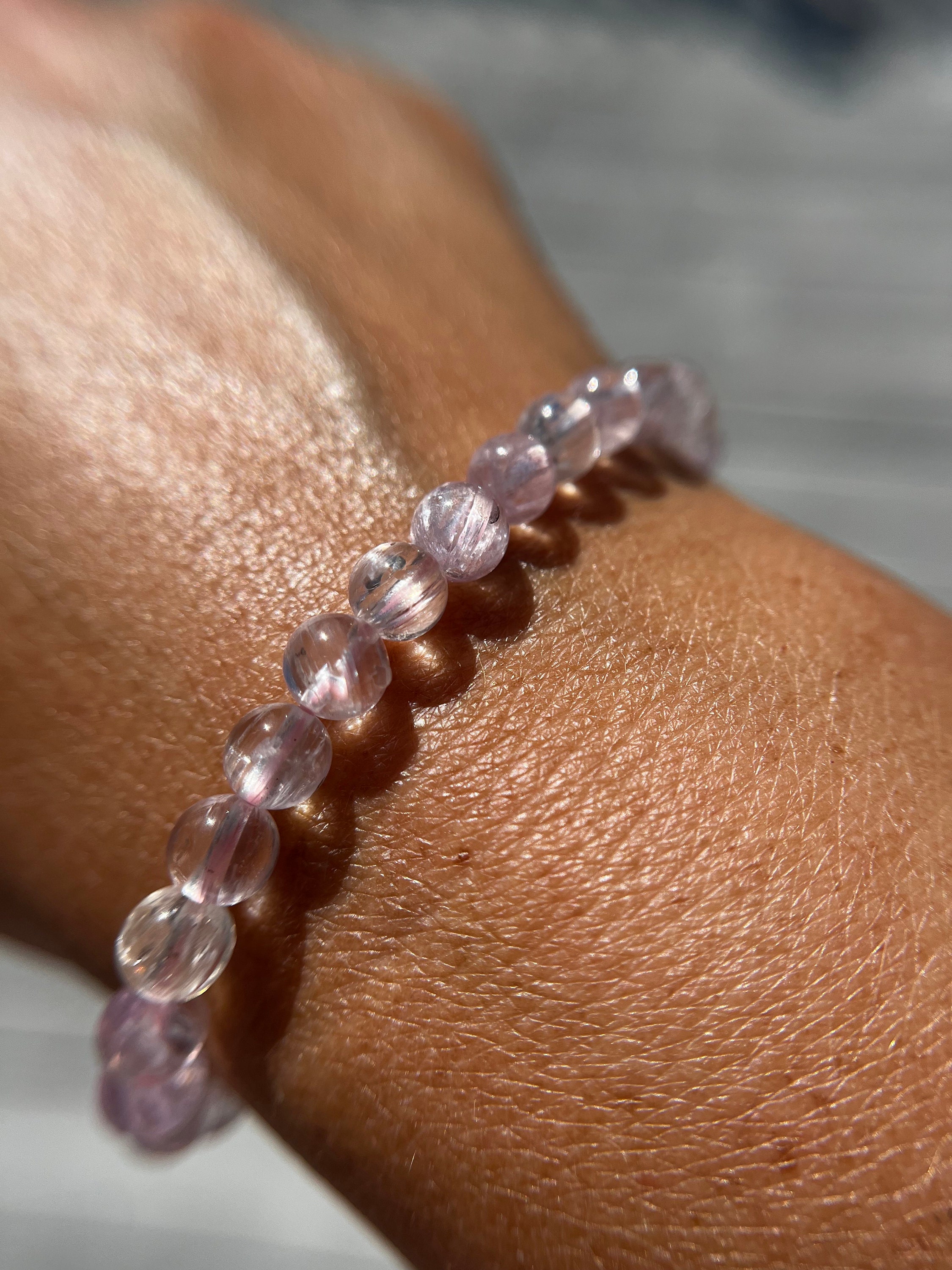 Ultra High Quality, Gem Grade Rare Ice Pink Kunzite Bracelet