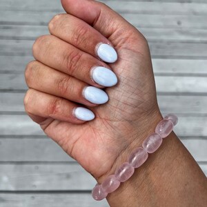 High Quality Water Rose Quartz Bracelet 8.5mm (for romantic love, self-love, friendship and inner peace)