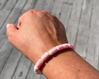 Ultra High Quality Pink Queen Conch Tube Bracelet, 6mm width