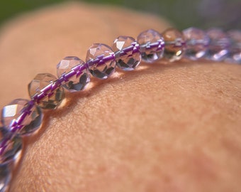 Amazing High Quality Faceted Ametrine Bracelet 7.5mm beads