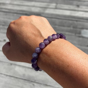 High Quality Dream Amethyst Bracelet 10.5mm, 10mm, 9mm, 8.5mm or 8mm for Sleep, Dependency, Stress, Wellness