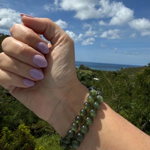 Ultra High Quality, Gem Grade Flashy Green Kunzite Bracelet 9mm or 8mm beads image 6
