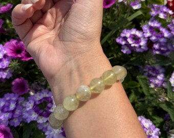 High Quality Libyan Desert Glass Tektite Bracelet, Large 11.5mm or 12mm width beads
