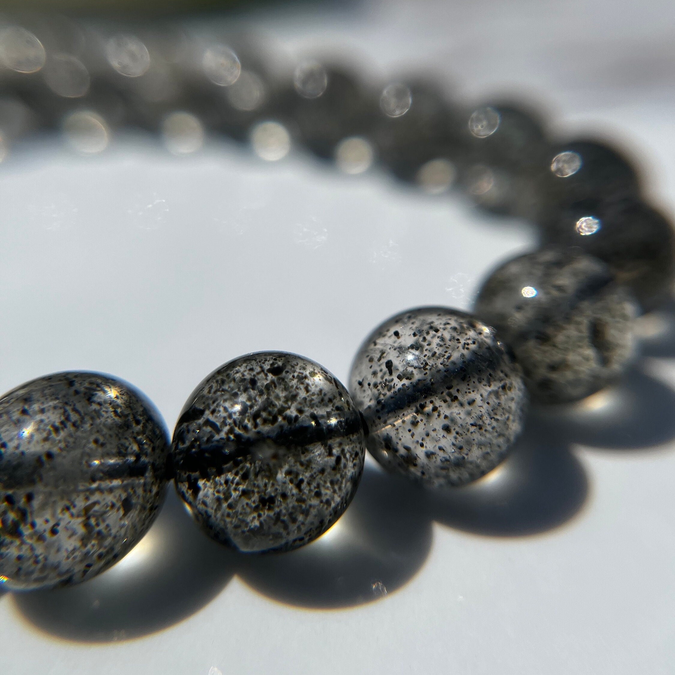 High Quality Rare Black Strawberry Quartz Bracelet 9.5mm or