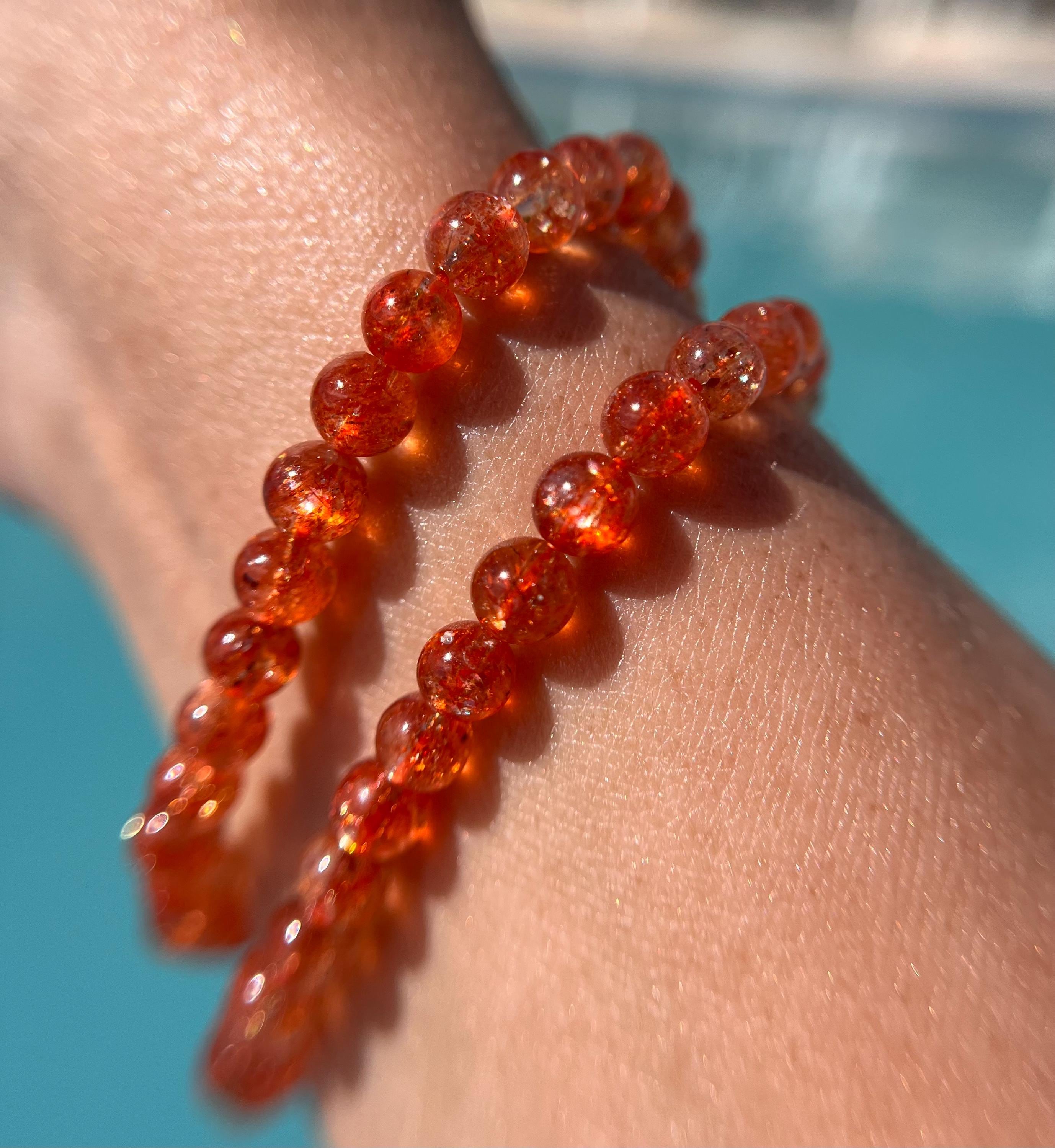 ポジティブ思考⭐︎生命力UP⭐︎ゴールドサンストーンブレスレット Highest Quality, Gem Grade, Collection Piece, Translucent