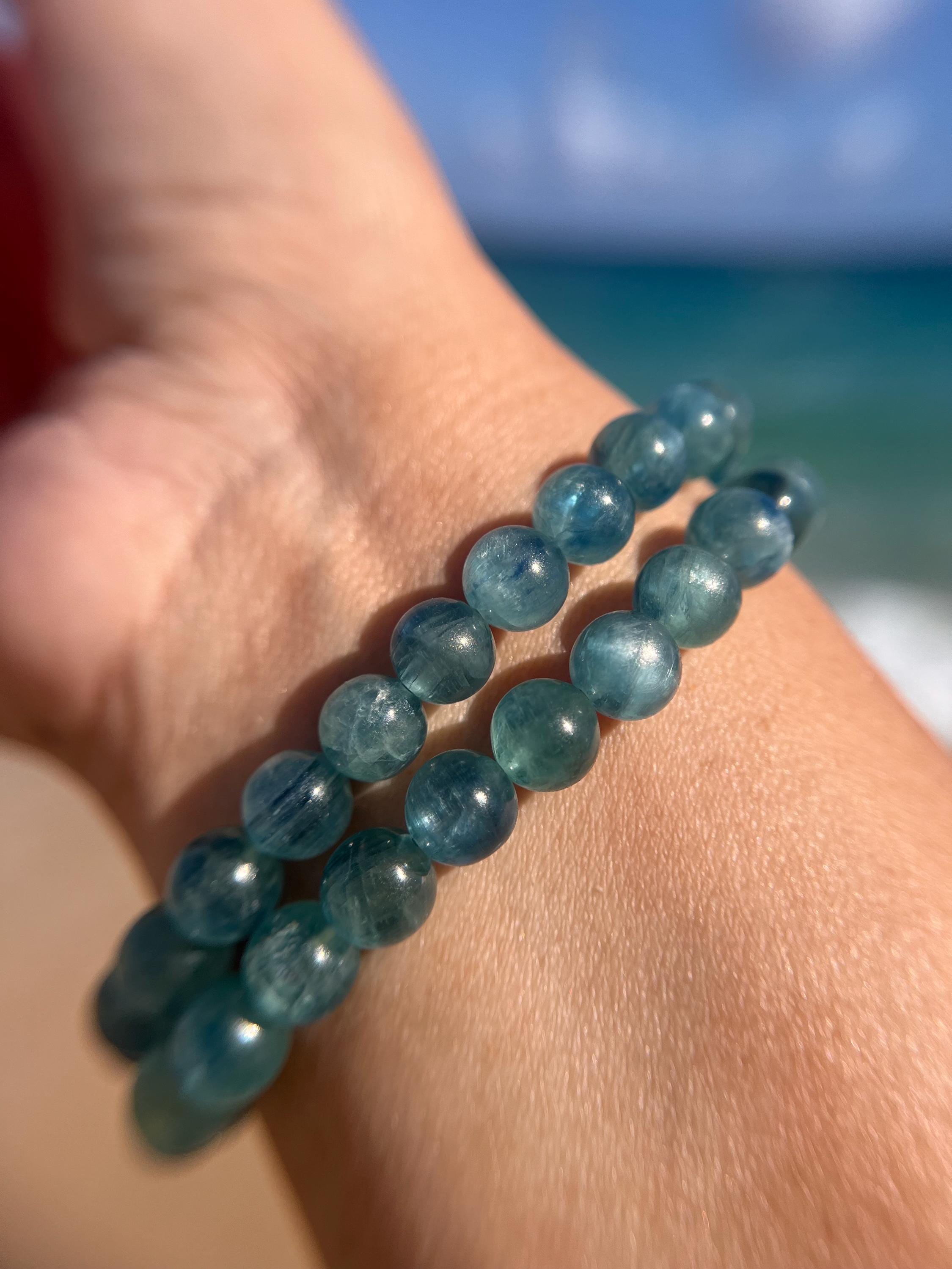 Beaded Blue/Green Stones FOREVER Watch Bracelet - Women Accessories Diamond Open Clover Charm on Beaded Sleeping Beauty  main image 3
