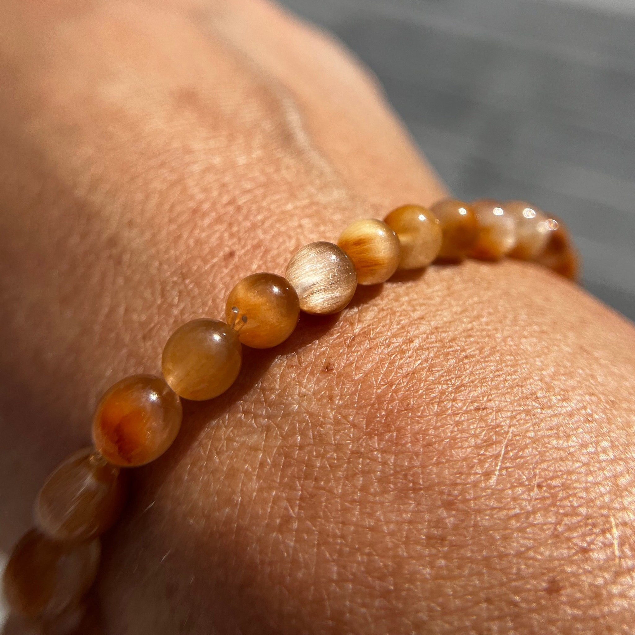 Yellow hair crystal bracelet A++Pure Natural Golden Hair Hair Silk Quartz Top Quality  main image 2