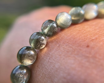 Ultra High Quality Rare Cactus Sage Green Gem Lepidolite Bracelet 6.5mm, 7mm, 7.5mm, 10mm, 11mm or 11.5mm beads