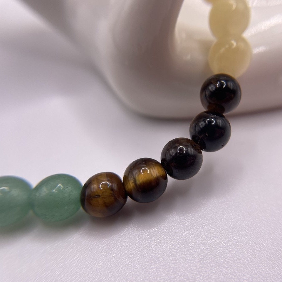 7 Chakra High Grade Crystal Bracelet (red Jasper, Honey