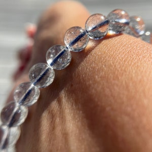 Ultra High Quality, Gem Grade Rare Blue Needle Amphibole Quartz Bracelet 7.5mm, 8mm, 8.5mm or 10mm for new opportunities, phobias & purpose