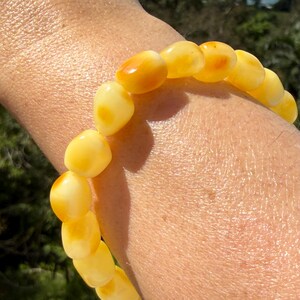 Ultra High Quality "Popcorn" Baltic Amber Freeform Bracelet, 9mm beads