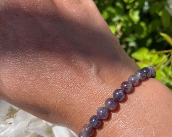Stunning Iolite with Sunstone Bracelet 7mm, 7.5mm, 8mm, 8.5mm or 9mm beads