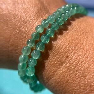 Pulsera de esmeralda transparente de altísima calidad con cuentas de 5 mm o 4 mm.