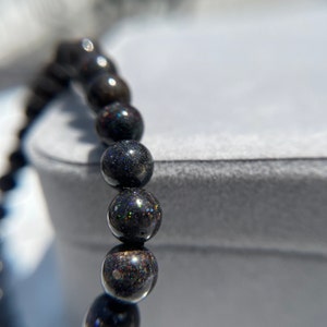 Sparkly Rare Black Opal Bracelet 10.5mm, 10mm, 9.5mm, 9mm or 8mm for Protection, Love, Tranquility and Reassurance image 2