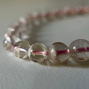 Rare Pink Phantom Quartz Bracelet 8.5mm or 8mm for Protection, Cleansing and Healing