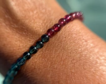 Collection Grade Bright Pink and Blue Tourmaline Bracelet, 4.5mm beads