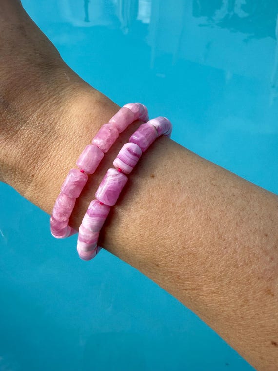 Ultra High Quality Pink Cobalt Cobalto Calcite Bracelet, 8.5mm, 8mm, 7.5mm or 7mm Barrel Beads