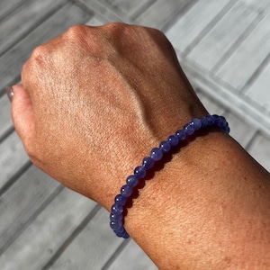 Ultra High Quality Transparent Tanzanite Skinny Bracelet, 4mm, 4.5mm or 5mm beads