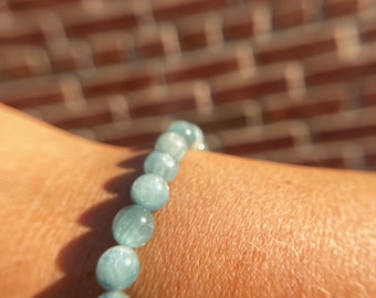 High Quality Green Kyanite Bracelet, 7mm or 6.5mm for Balance, Tranquility, Anger and Pain