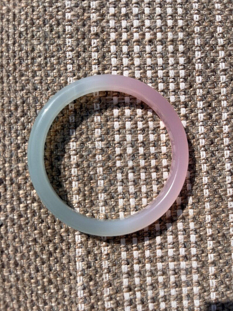 Ultra High Quality Ombre Pink Blue Chalcedony Bangle image 7