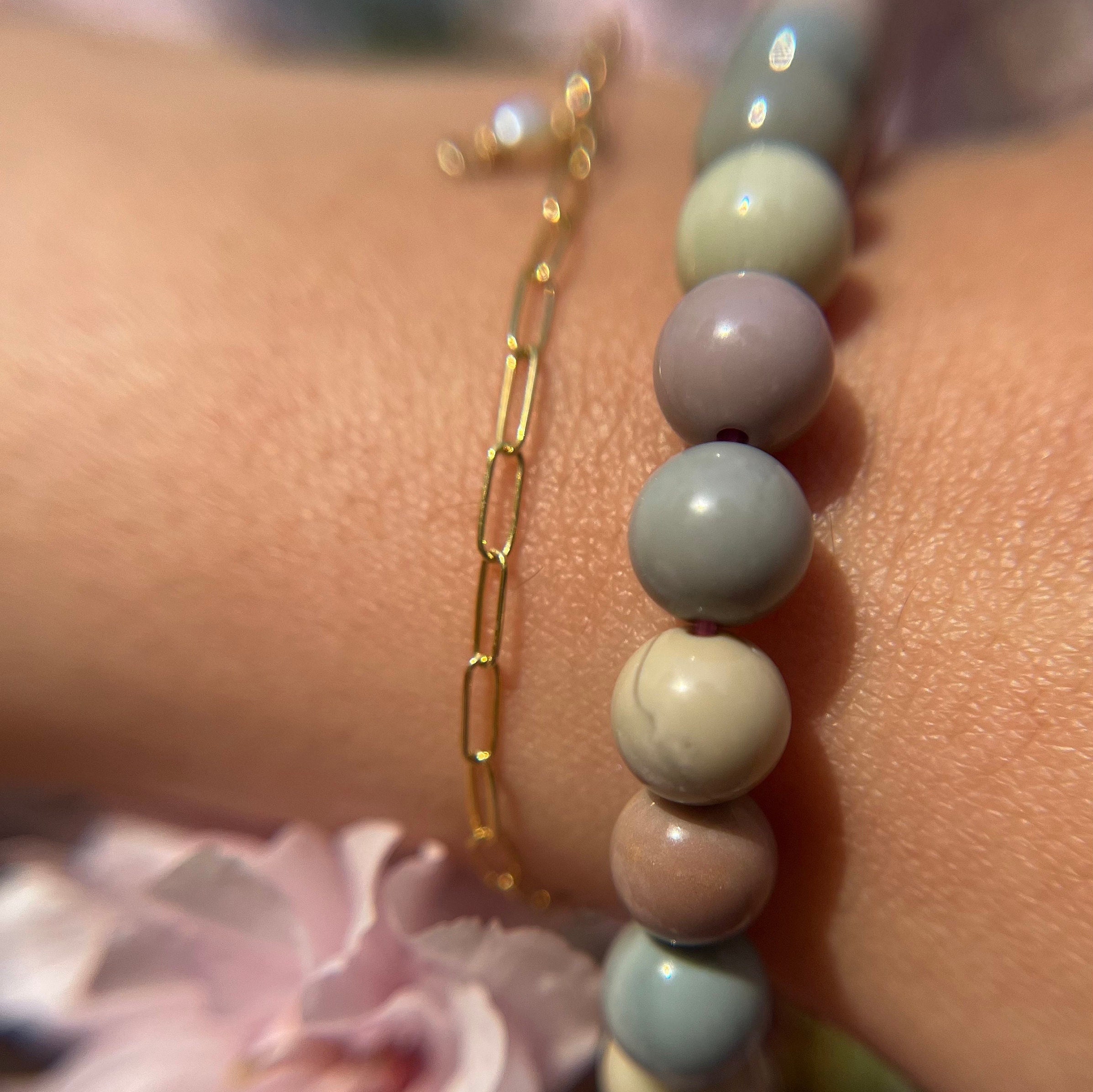 High Quality Ice Cream Alashan Agate Bracelet L - Etsy display picture 1