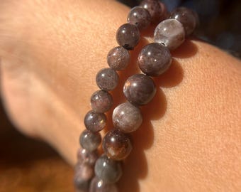 Ultra High Quality Black Moonstone with Sunstone Inclusions Bracelet, 6mm or 5.5mm beads
