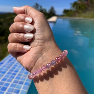 Ultra-High Quality Transparent Pastel Spinel Bracelet, 7.3mm beads